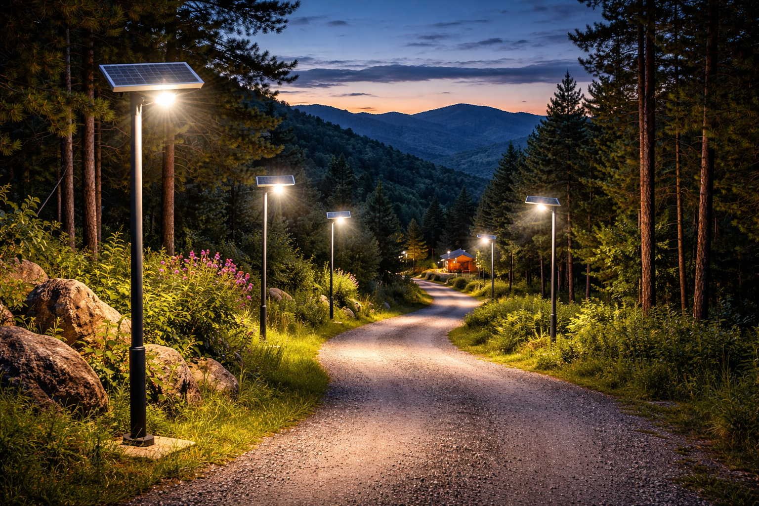 Iluminación Solar en Villa Yacanto